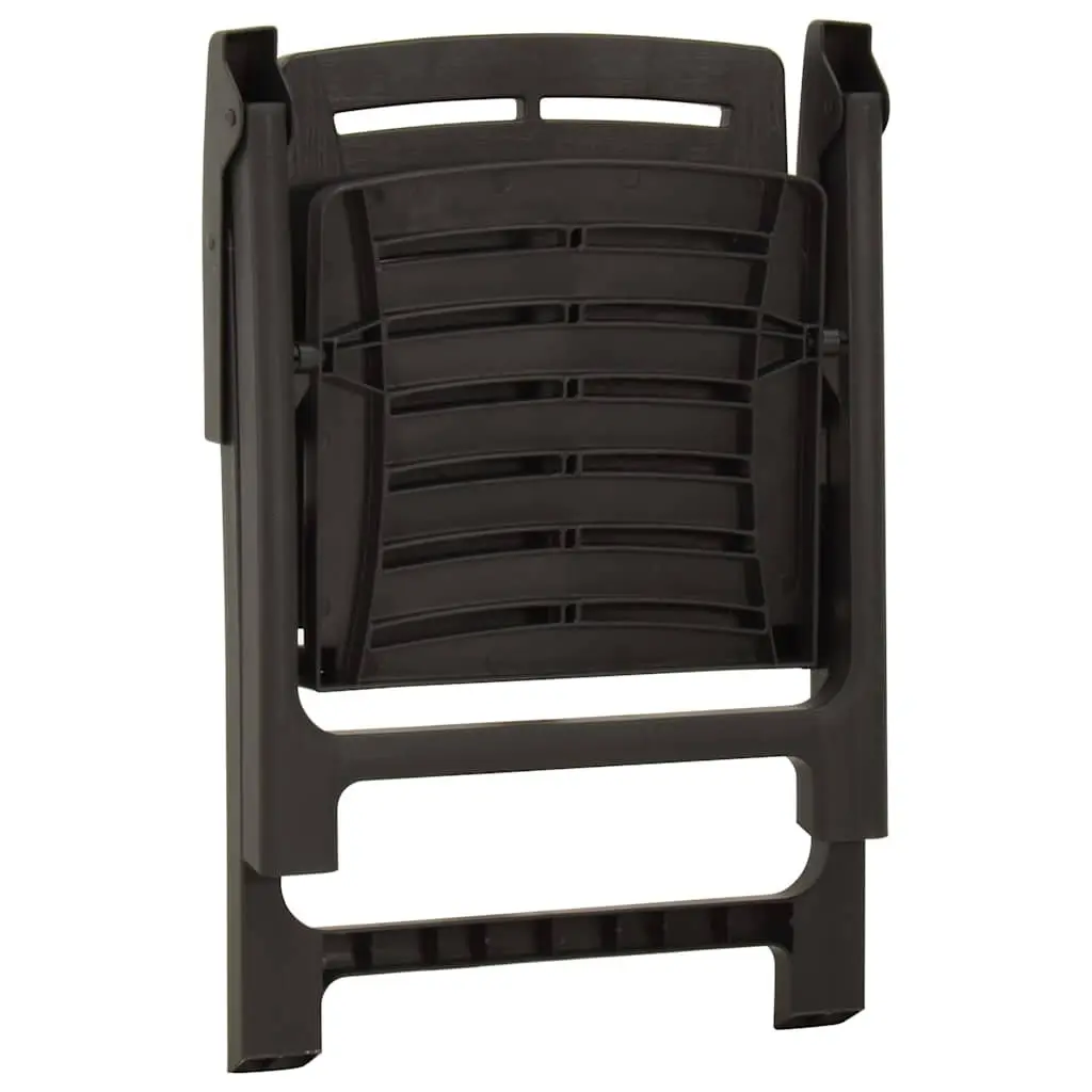 Anthracite Plastic Garden Chairs Set of 2