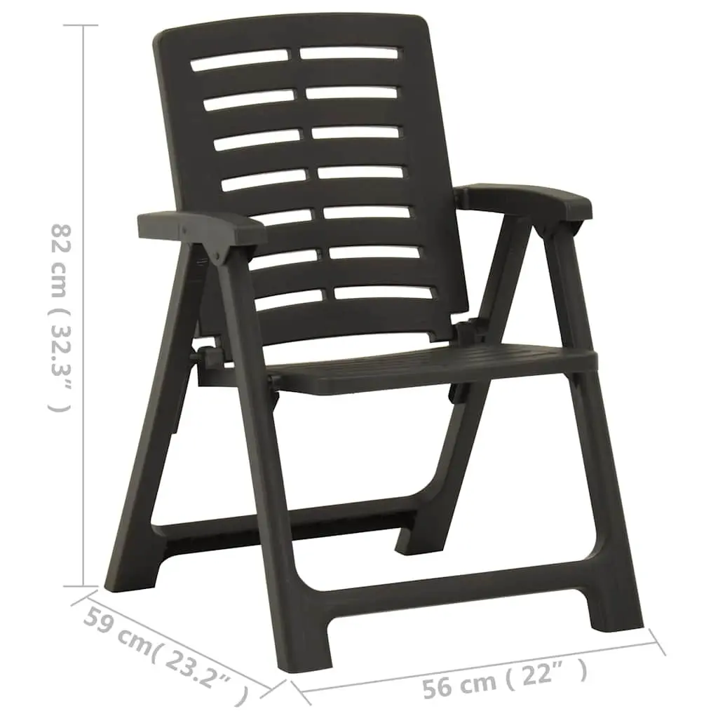 Anthracite Plastic Garden Chairs Set of 2