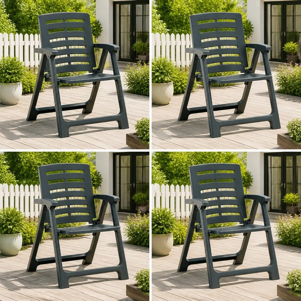 Outdoor Chairs for Garden Patio Furniture Green Lightweight Set of 4