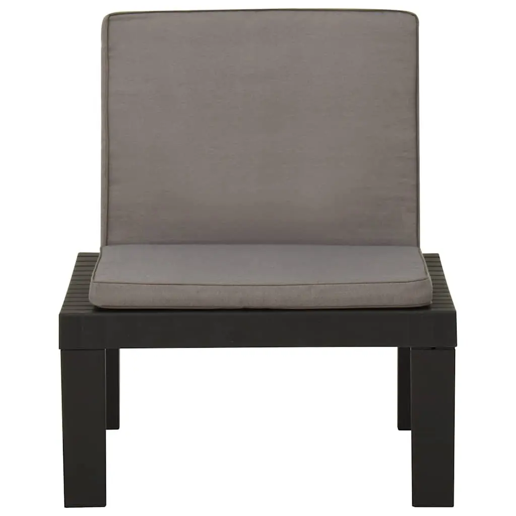 Lounge Chair for Garden Outdoor Use with Removable Padded Cushion Grey