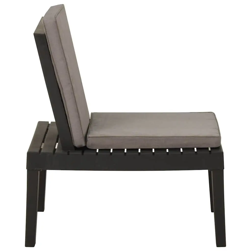 Lounge Chair for Garden Outdoor Use with Removable Padded Cushion Grey