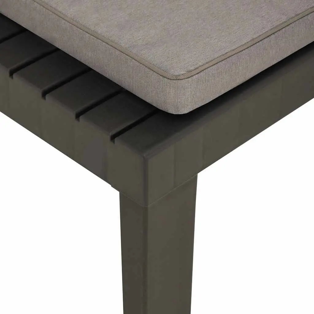 Lounge Chair for Garden Outdoor Use with Removable Padded Cushion Grey