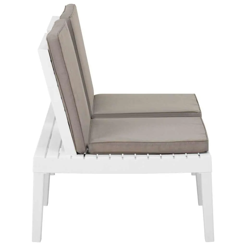 White Outdoor Garden Lounge Bench