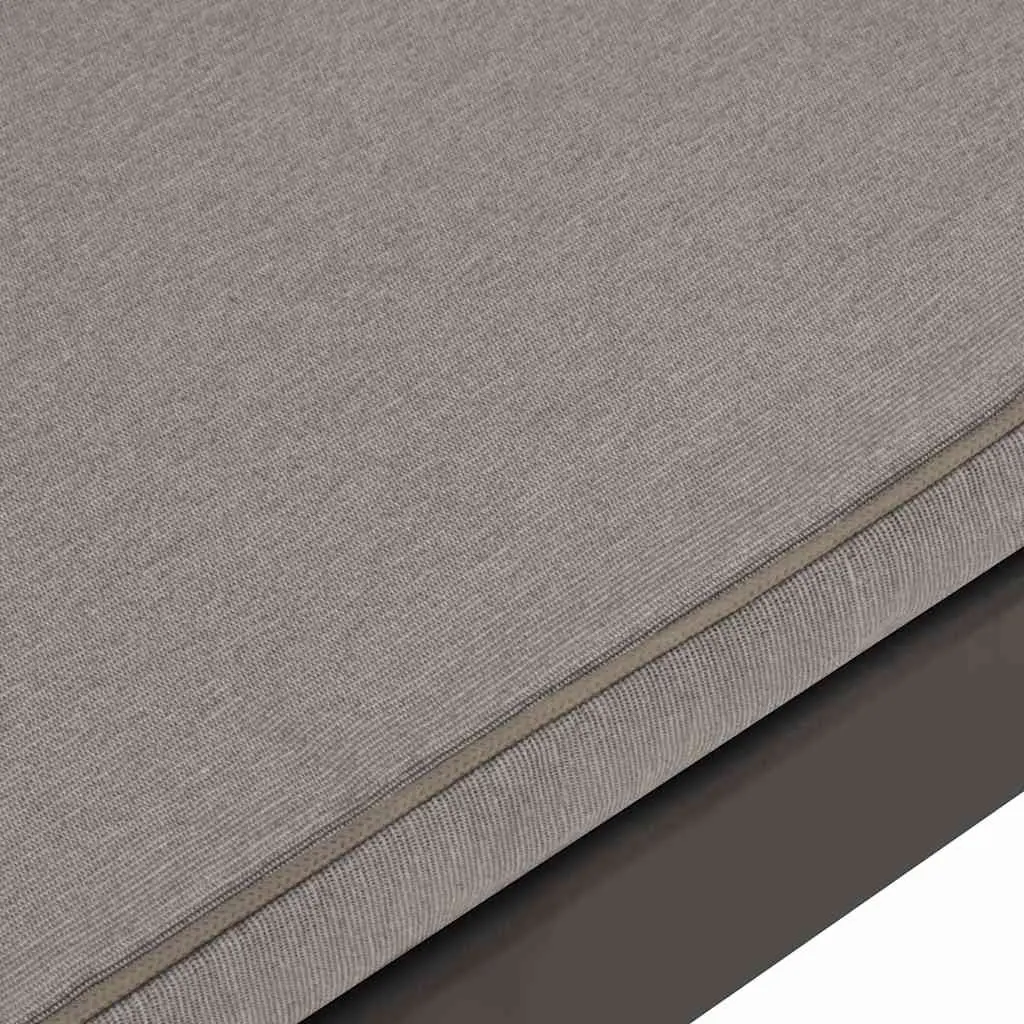 Garden Lounge Bench for Outdoor Use with Padded Cushion Grey