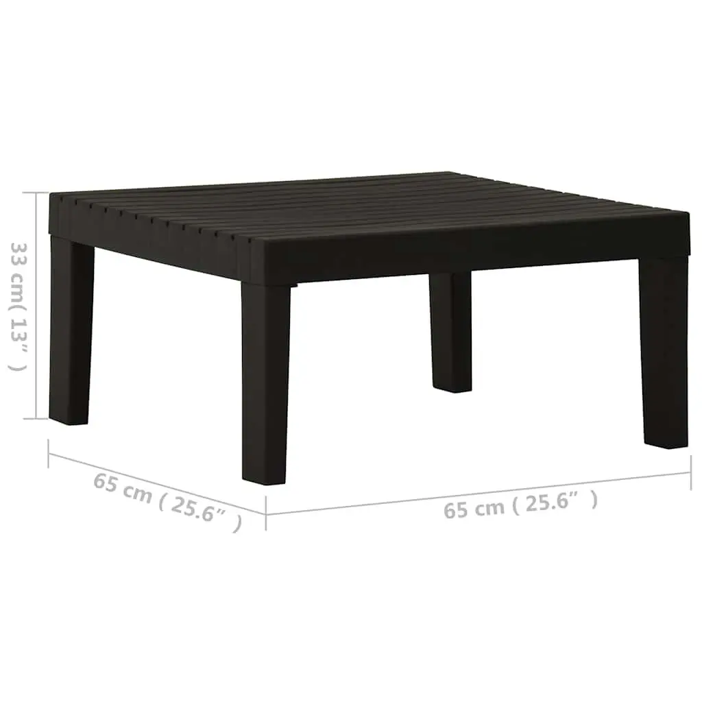 Garden Lounge Table Outdoor Use Grey Plastic