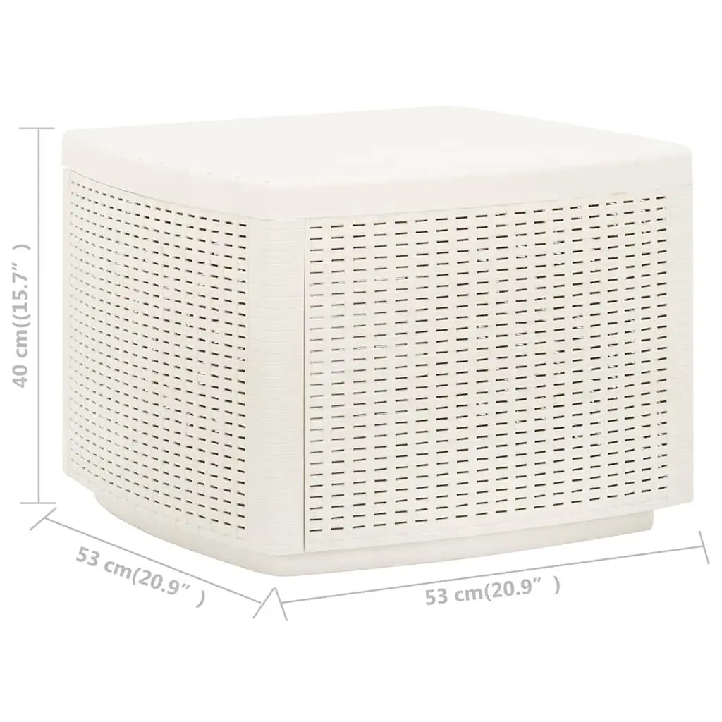 Garden Coffee Table White 53x53x40cm Outdoor Patio Furniture Lightweight Plastic