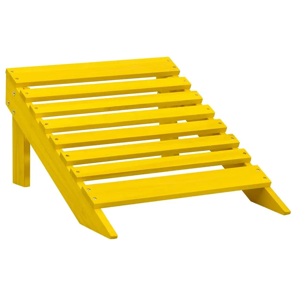 Adirondack Chair with Ottoman Outdoor Garden Patio Solid Fir Wood Yellow