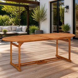 Garden Dining Table Dimensions 220x90x75 cm in Solid Acacia