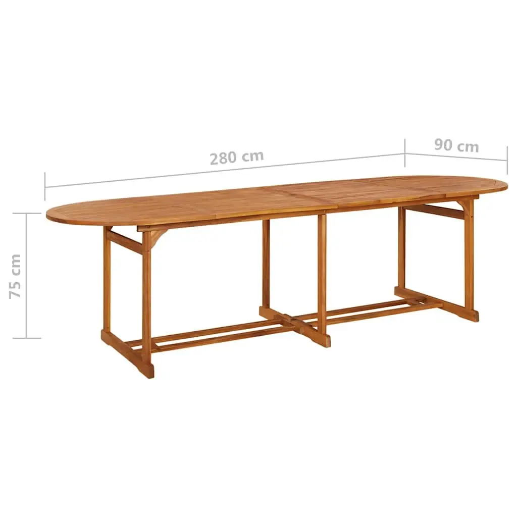 Dining Table Outdoor 280x90x75 cm Solid Acacia Wood Brown