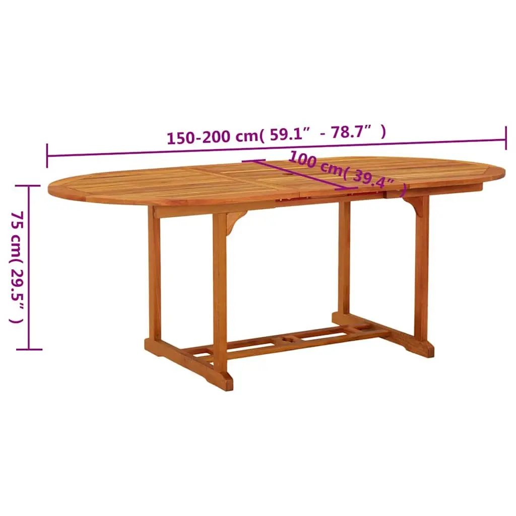 Solid Wood Extendable Garden Table