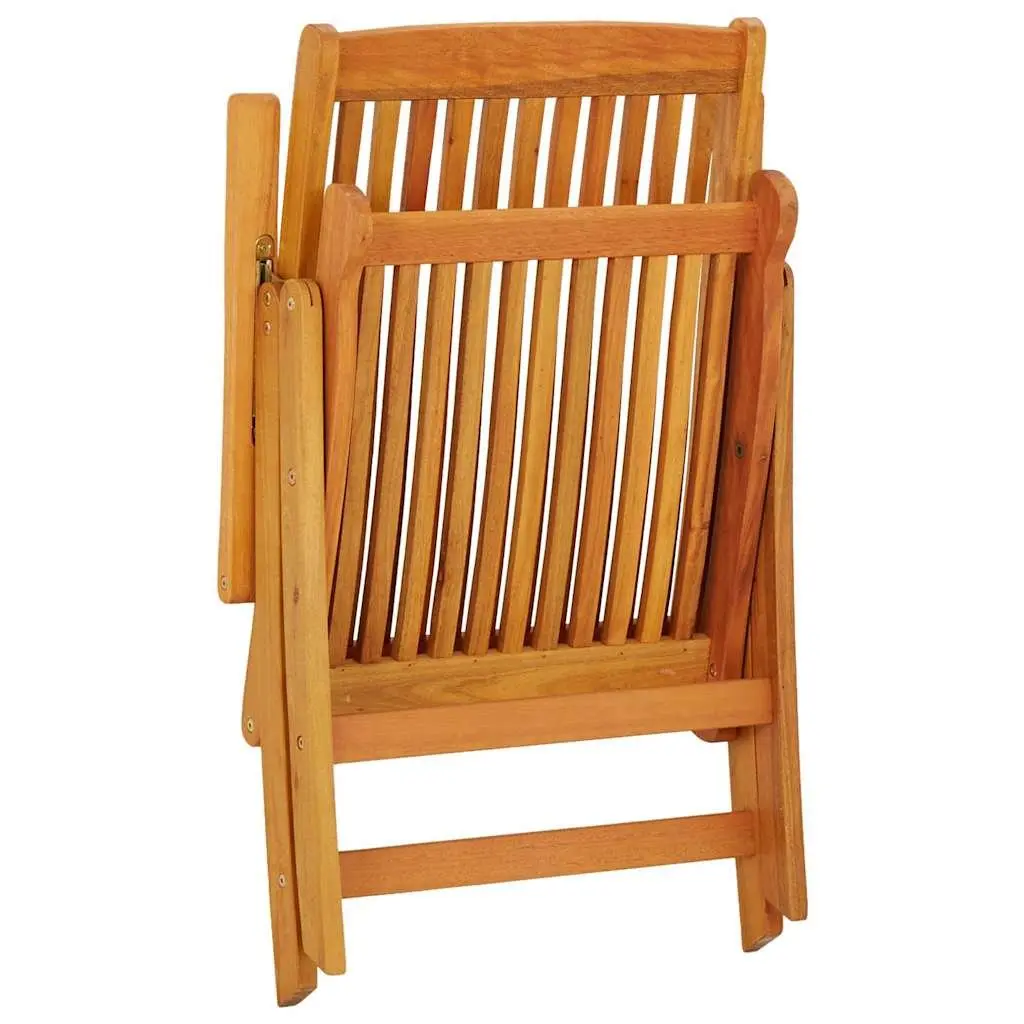 Folding Garden Chairs 2 pcs Solid Wood Eucalyptus Outdoor Seating Brown