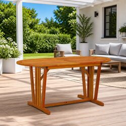 Outdoor Dining Table Specifications: Solid Eucalyptus 160x85x75cm
