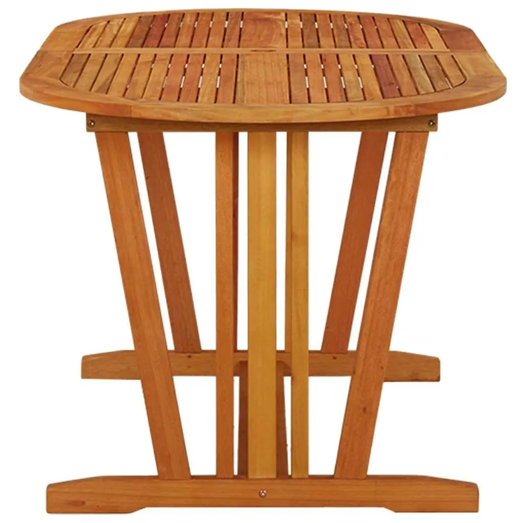 Outdoor Dining Garden Table 160x85x75cm Solid Wood Eucalyptus Brown Patio