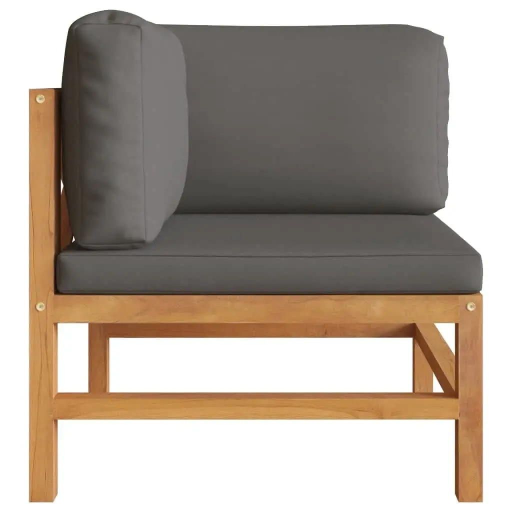 Corner Sofa Set Outdoor Garden Patio Furniture 2 pcs Grey Cushions