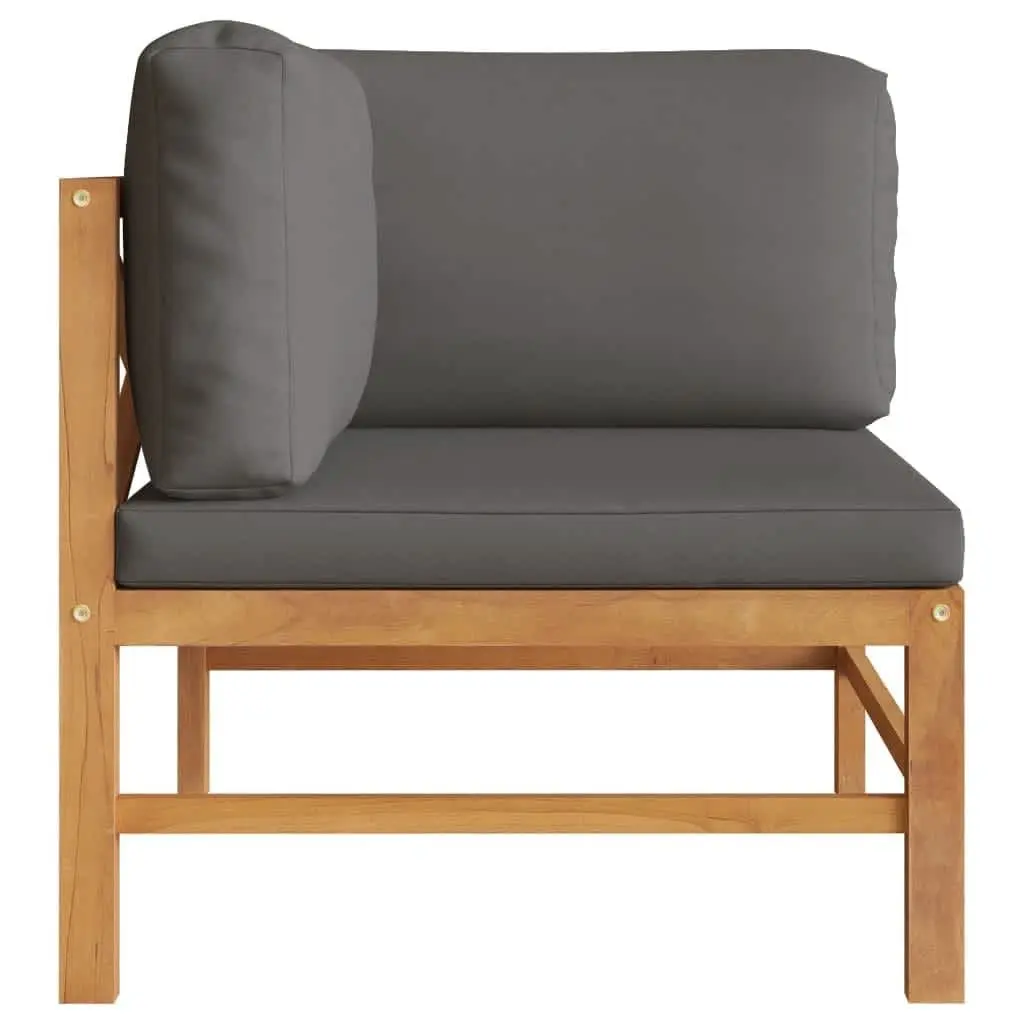 Outdoor Sectional Sofa Lounge Set Garden Patio Furniture 2 Piece Grey Cushions