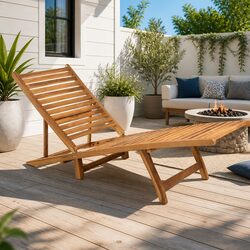 Sun Lounger Adjustable Outdoor Lounger Folding Garden Patio Deck Chair Relax
