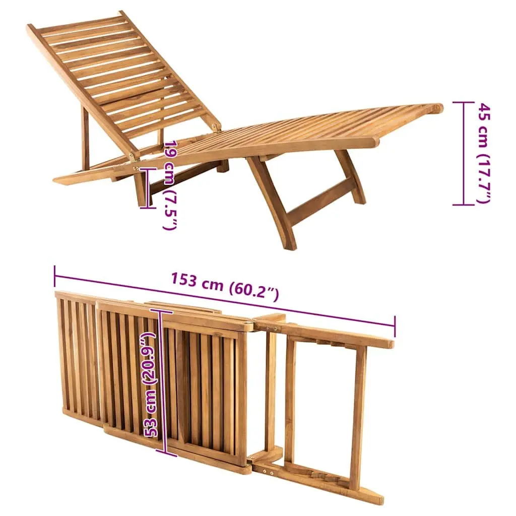 Sun Lounger Adjustable Outdoor Lounger Folding Garden Patio Deck Chair Relax