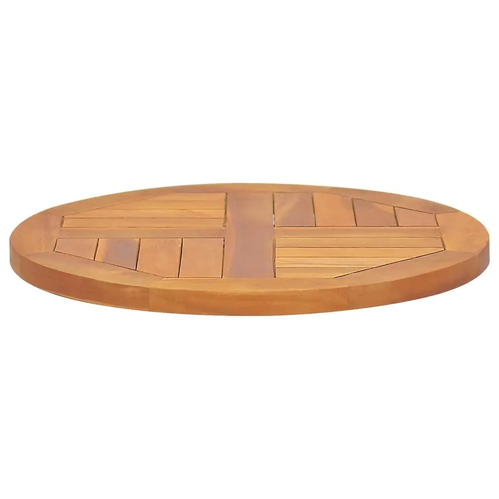 Round Solid Teak Wood Table Top for Dining and Garden Areas 50cm Diameter