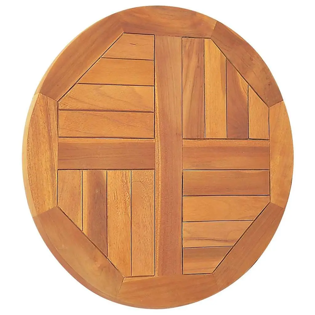 Round Solid Teak Wood Table Top for Dining and Garden Areas 50cm Diameter