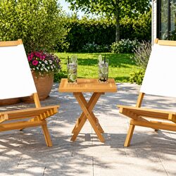 Solid Wood Teak Table Top - 40x40x2.5cm Specifications