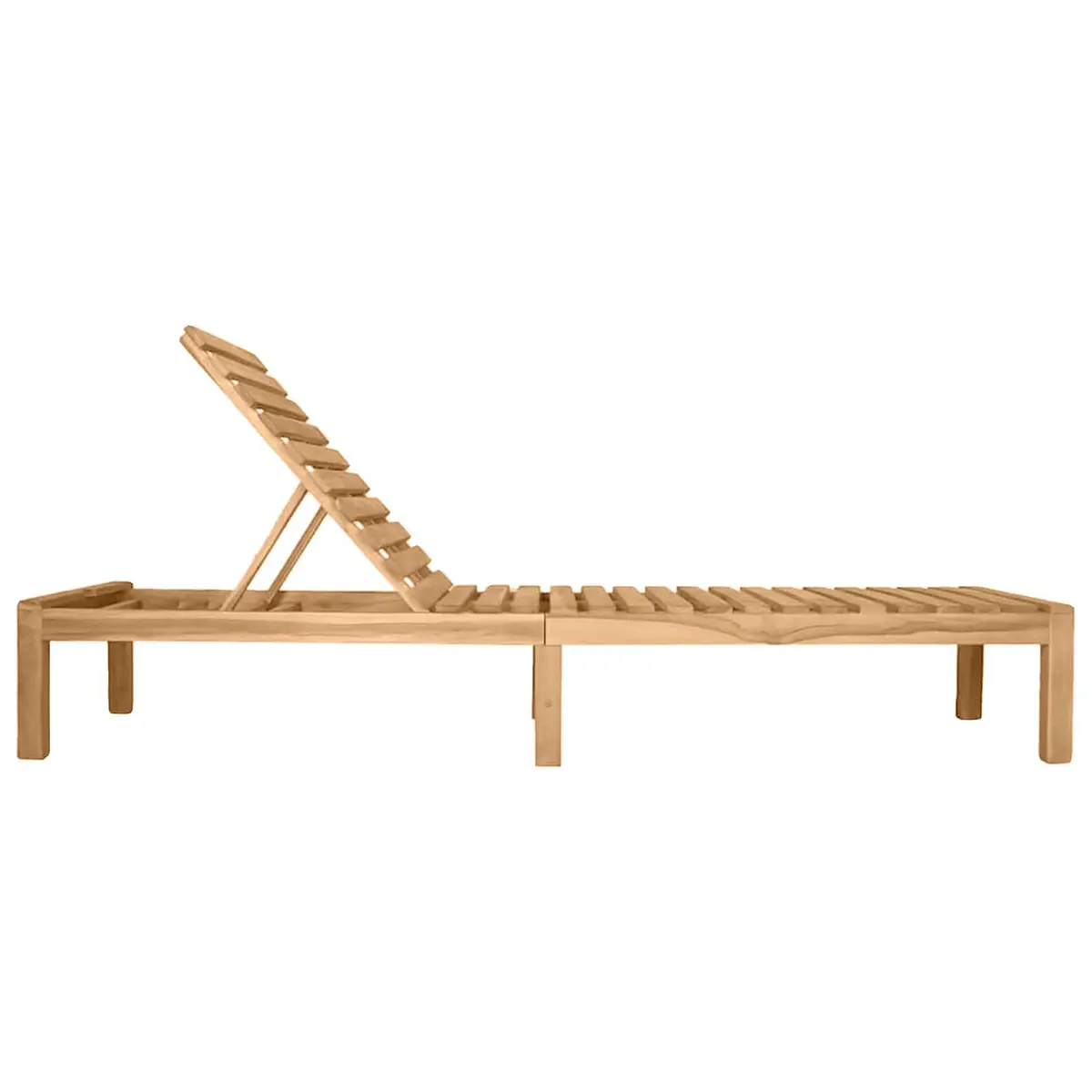 Sun Lounger Solid Teak Wood Garden Patio Outdoor Furniture Relaxing Lounge Chair