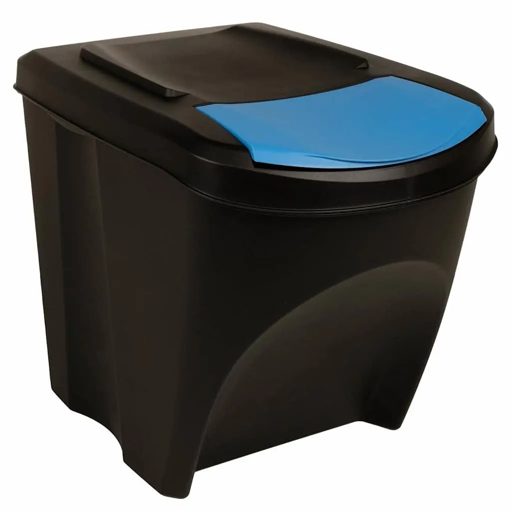 Stackable Anthracite Garbage Bins, 3 pcs