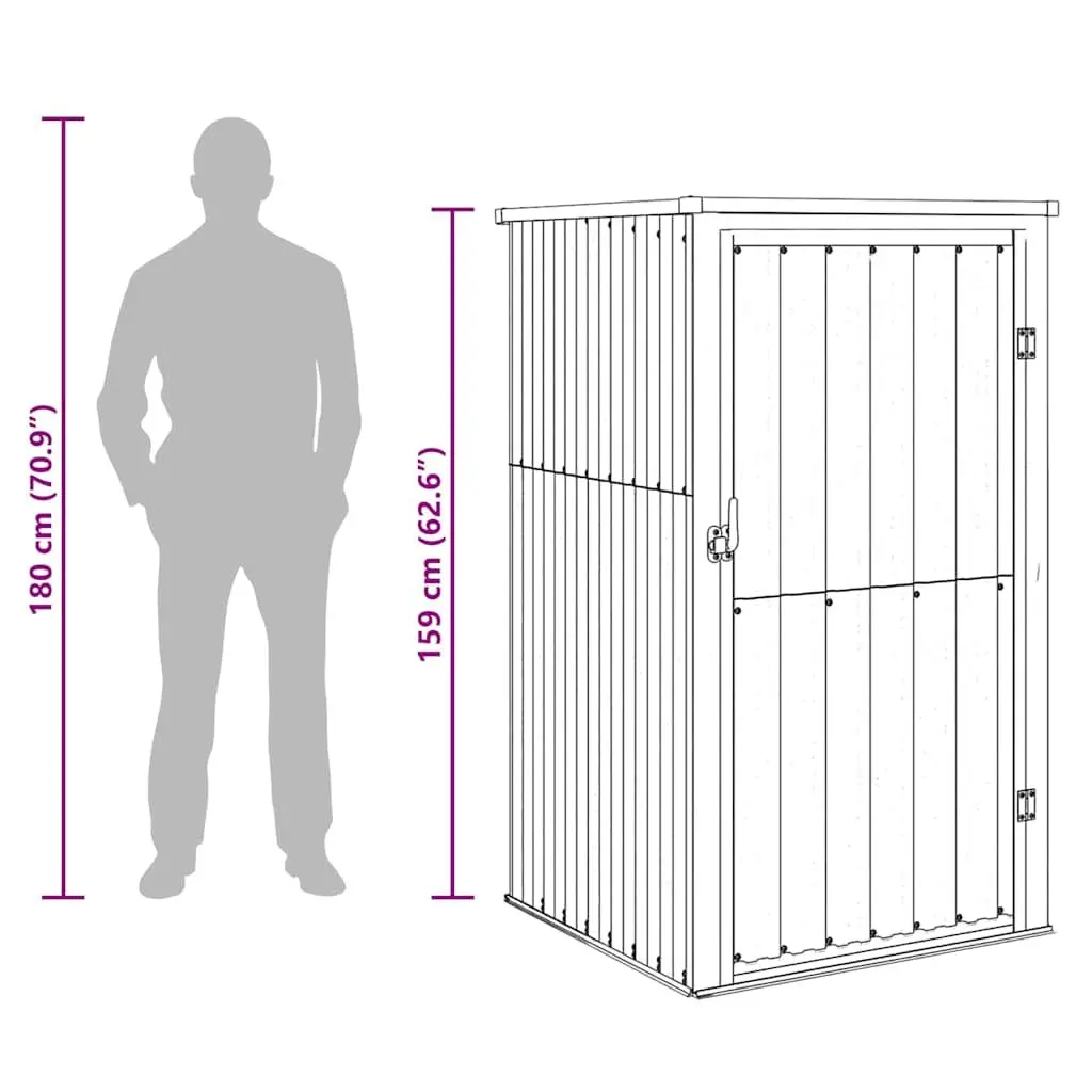 Garden Tool Shed Outdoor 88x89x161cm Galvanised Steel Storage