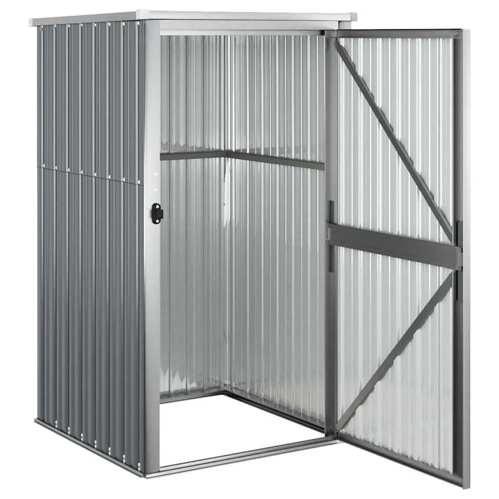 Garden Tool Shed Outdoor Storage Grey Galvanised Steel Frame 88x89x161cm