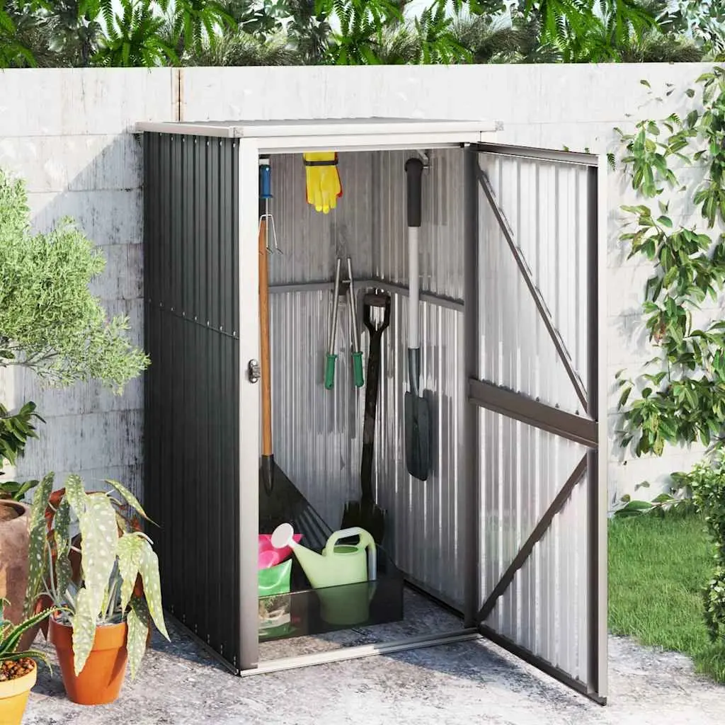 Garden Metal Storage Shed Outdoor Use Anthracite 88x89x161cm