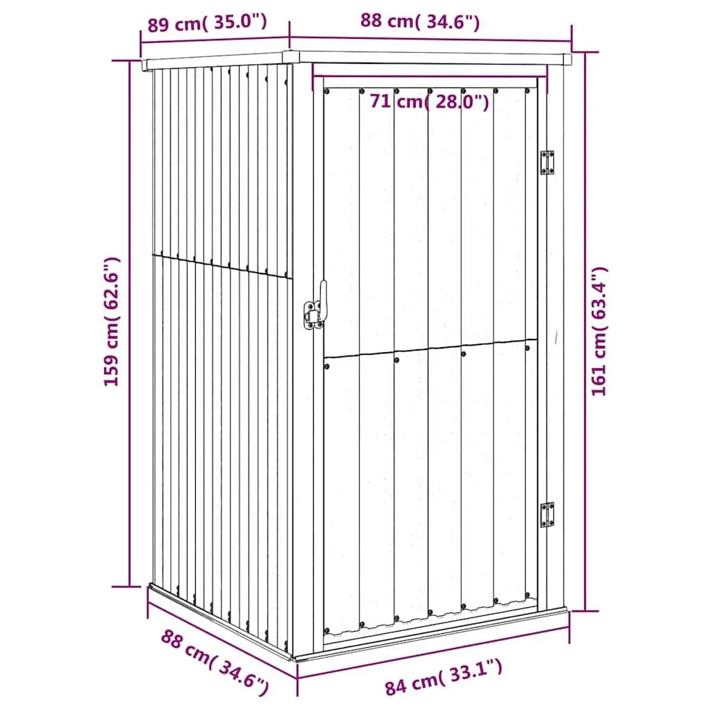 Garden Metal Storage Shed Outdoor Use Anthracite 88x89x161cm