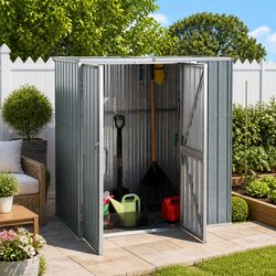Garden Tool Shed Specifications: 161x89x161cm, Grey Finish