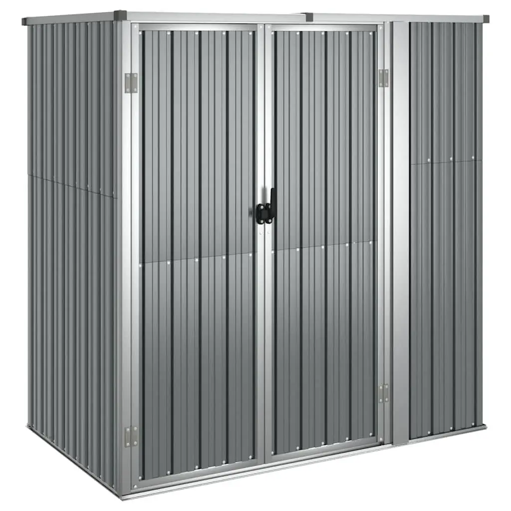 Garden Tool Shed Outdoor Storage Grey Galvanised Steel Frame 161x89x161cm