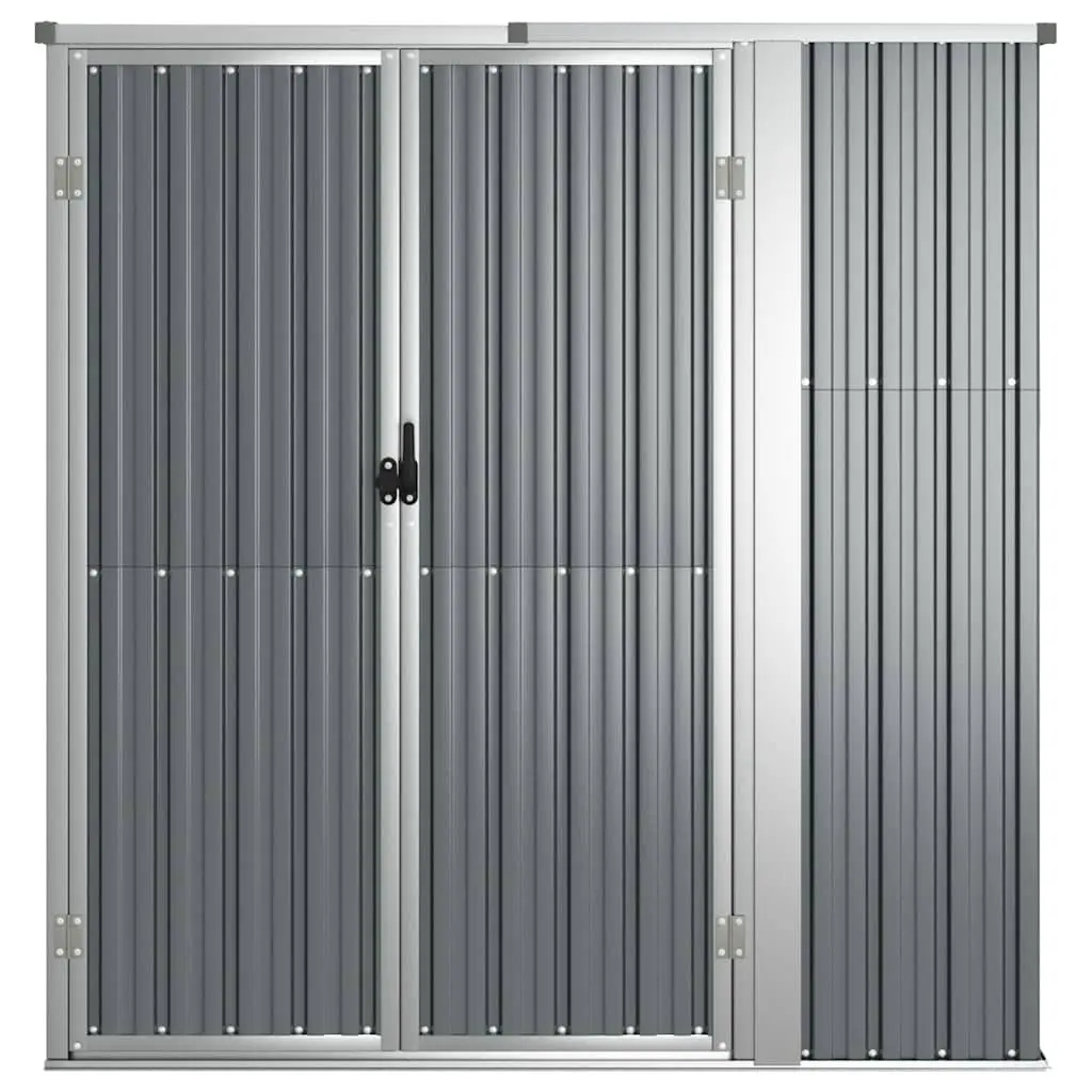 Garden Tool Shed Outdoor Storage Grey Galvanised Steel Frame 161x89x161cm