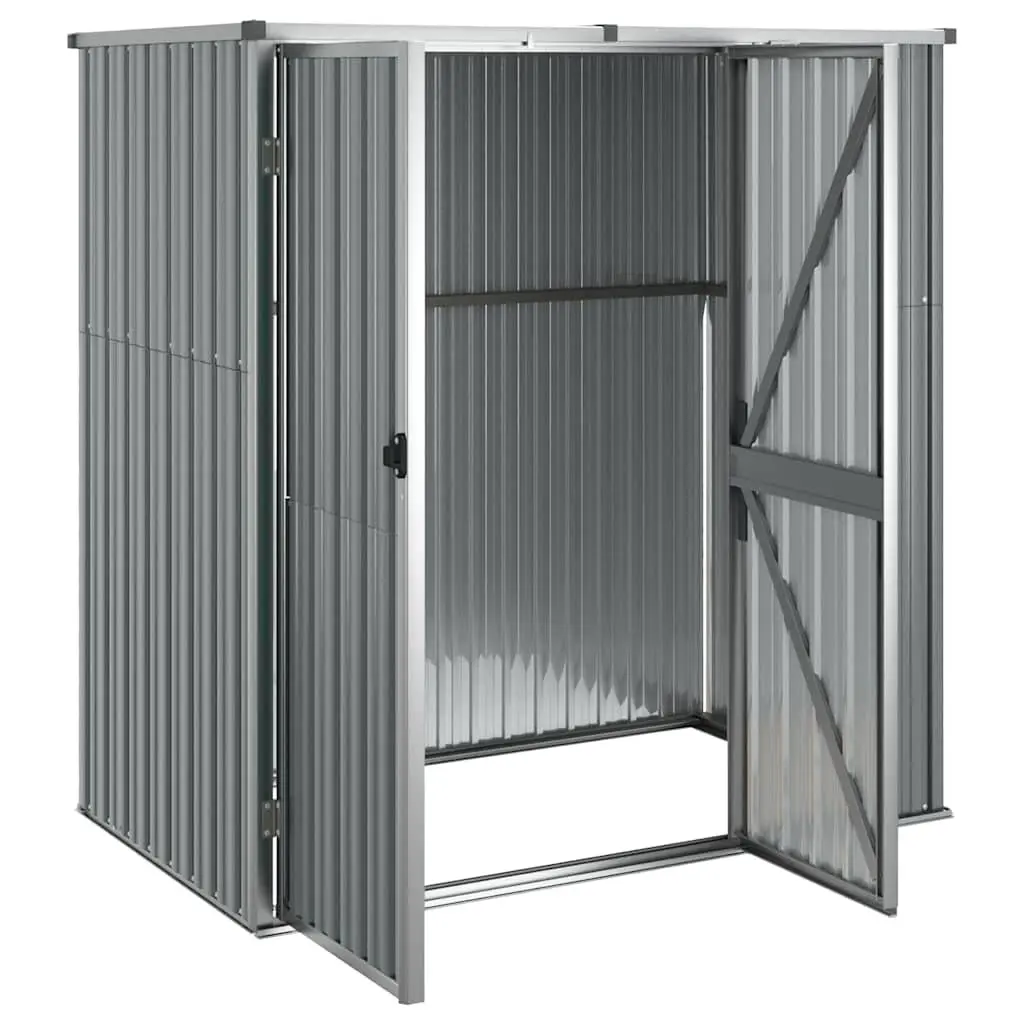 Garden Tool Shed Outdoor Storage Grey Galvanised Steel Frame 161x89x161cm
