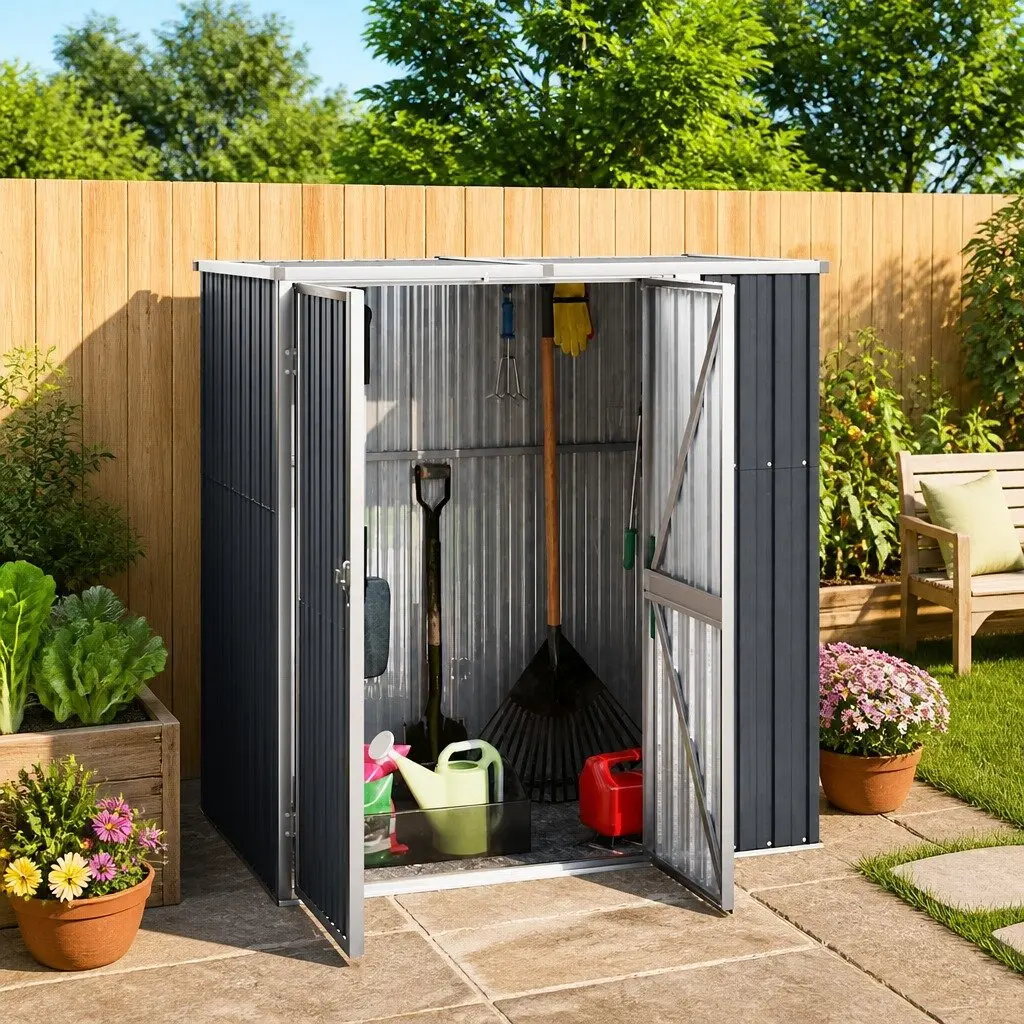 Anthracite Garden Tool Shed for Storage