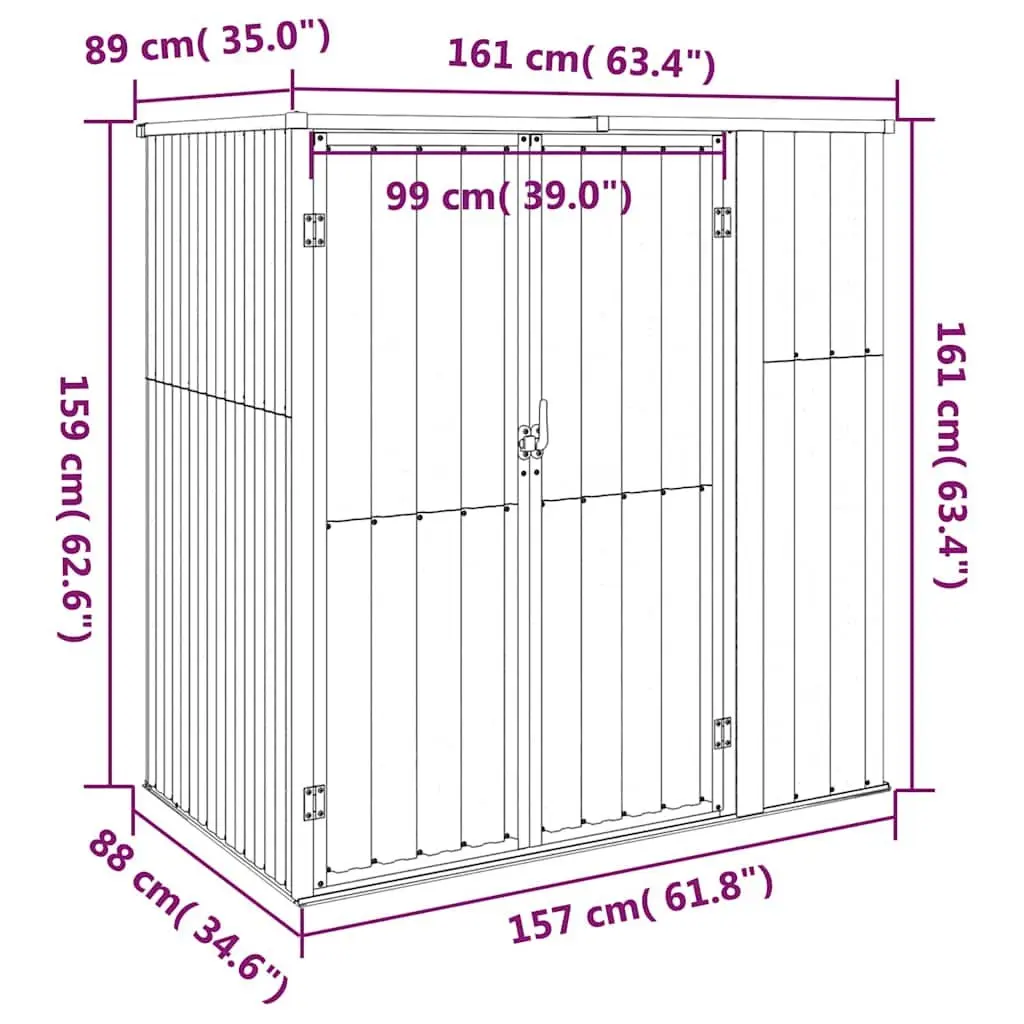 Anthracite Garden Tool Shed for Storage