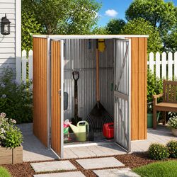 Garden Tool Shed Dimensions: 161x89x161cm, Steel Frame
