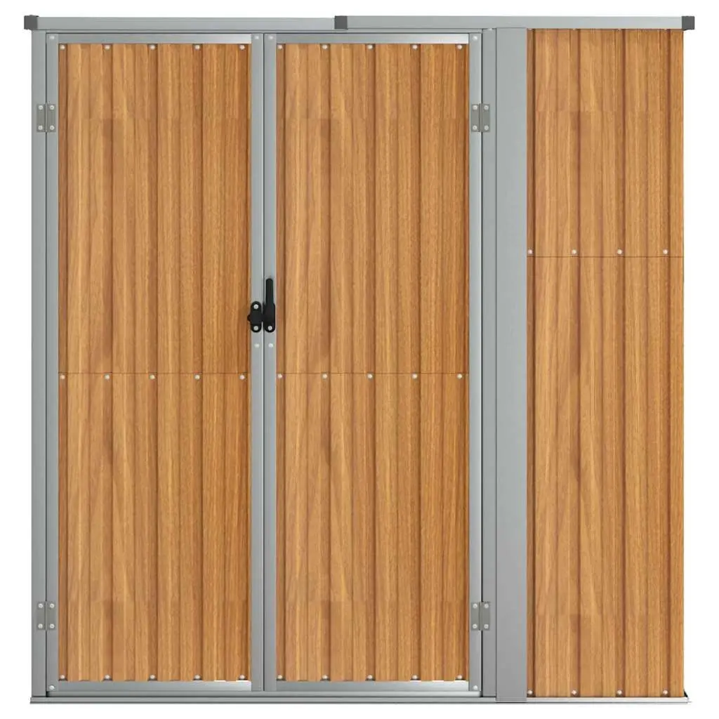 Garden Tool Shed Brown Outdoor Storage Box Galvanised Steel Frame 161x89x161cm