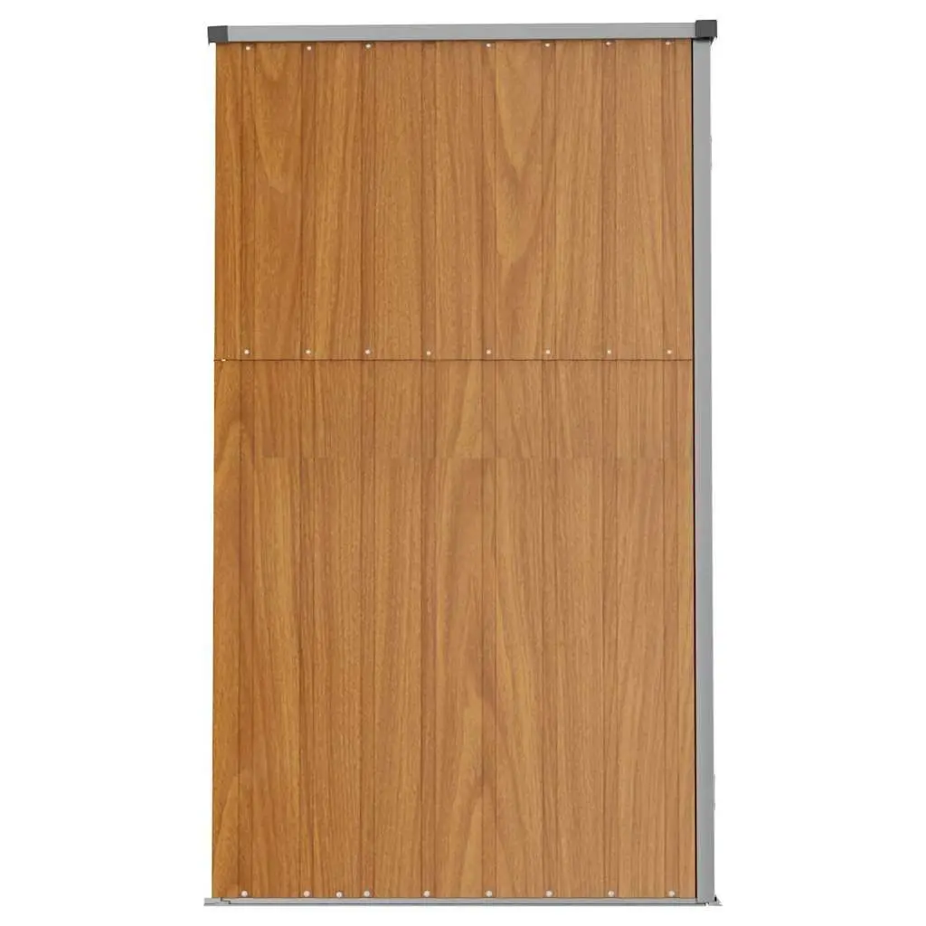 Garden Tool Shed Brown Outdoor Storage Box Galvanised Steel Frame 161x89x161cm