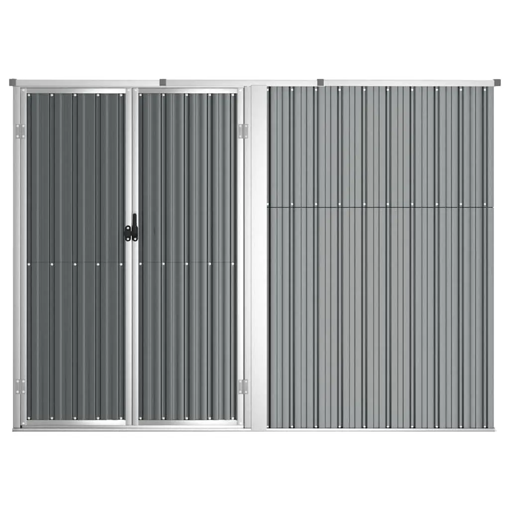 Garden Tool Shed Outdoor Storage Grey 225x89x161 cm Galvanised Steel Frame
