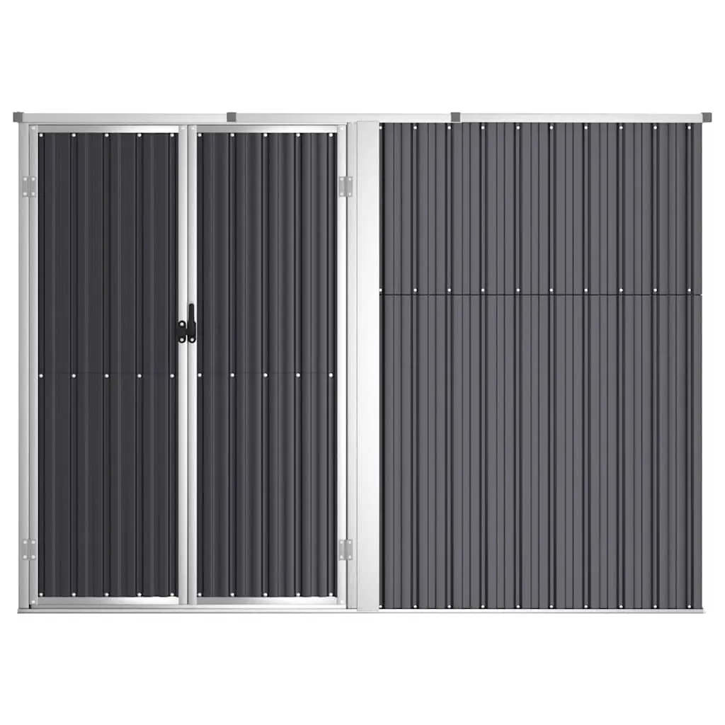 Garden Tool Shed Anthracite Outdoor Storage Galvanised Steel 225x89x161cm