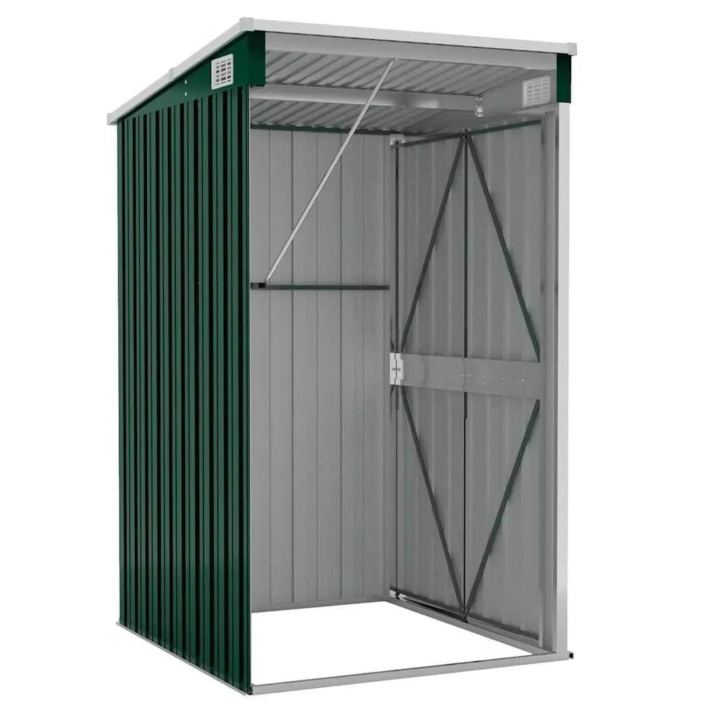 Garden Shed Wall-mounted Outdoor Storage Double Door Green 118x100x178cm