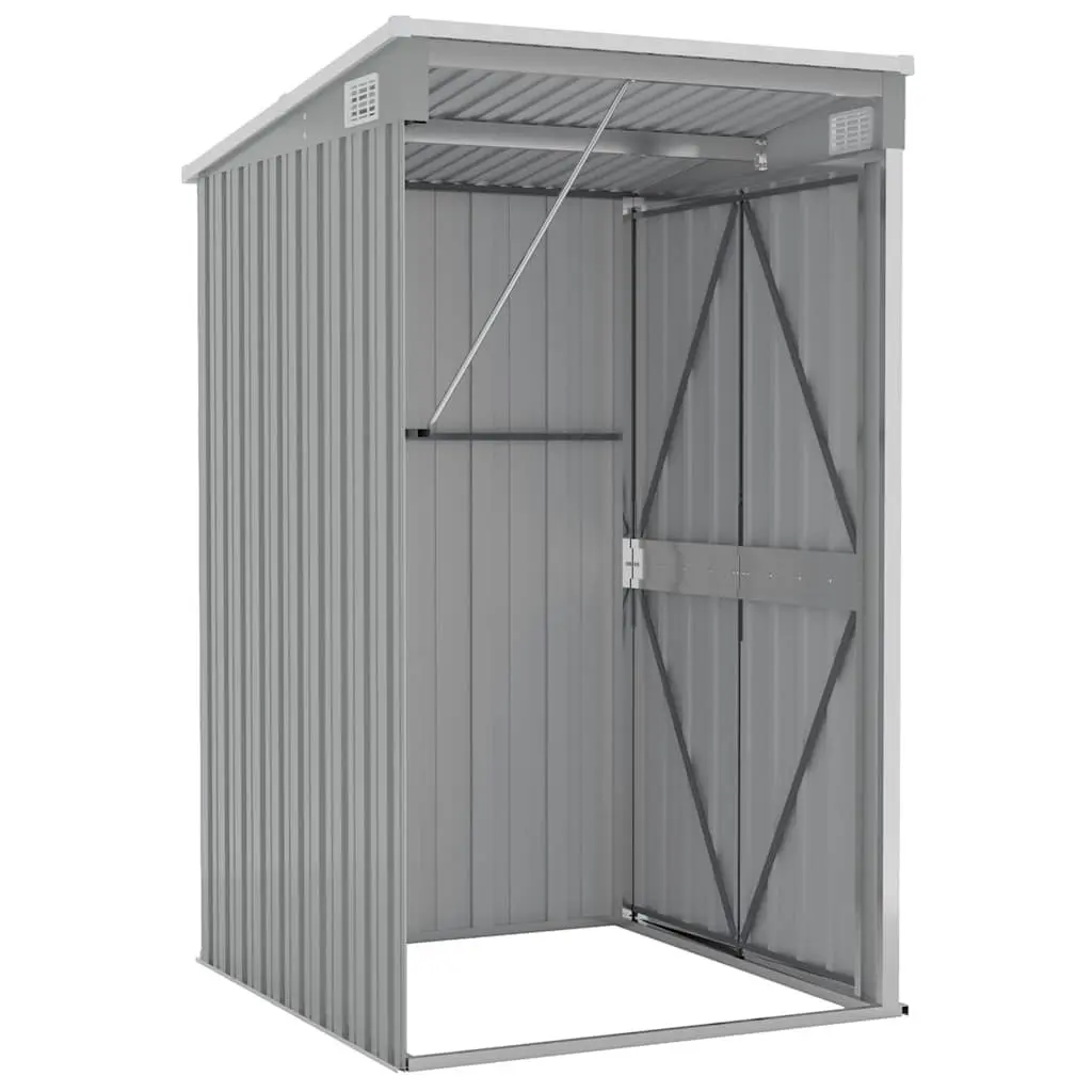 Garden Shed Grey 118x100x178cm Galvanised Steel Wall-mounted Storage House