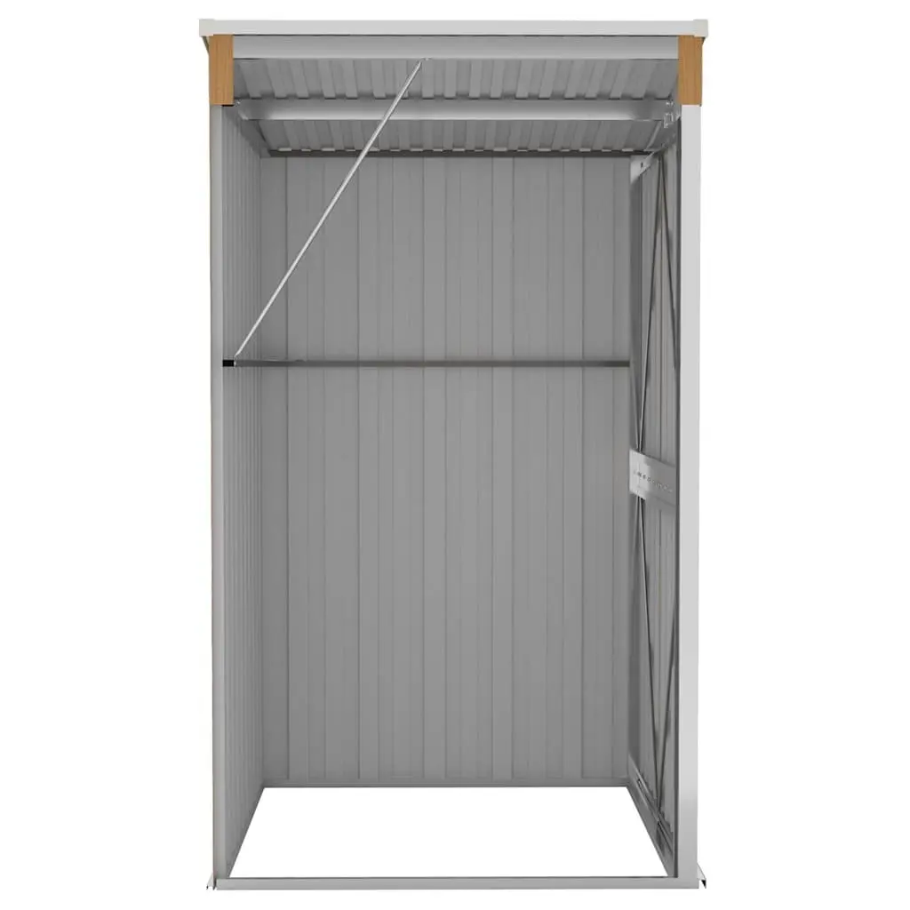 Brown Galvanised Steel Wall-mounted Outdoor Garden Shed with Double Opening Doors 118W x 100D x 178H cm