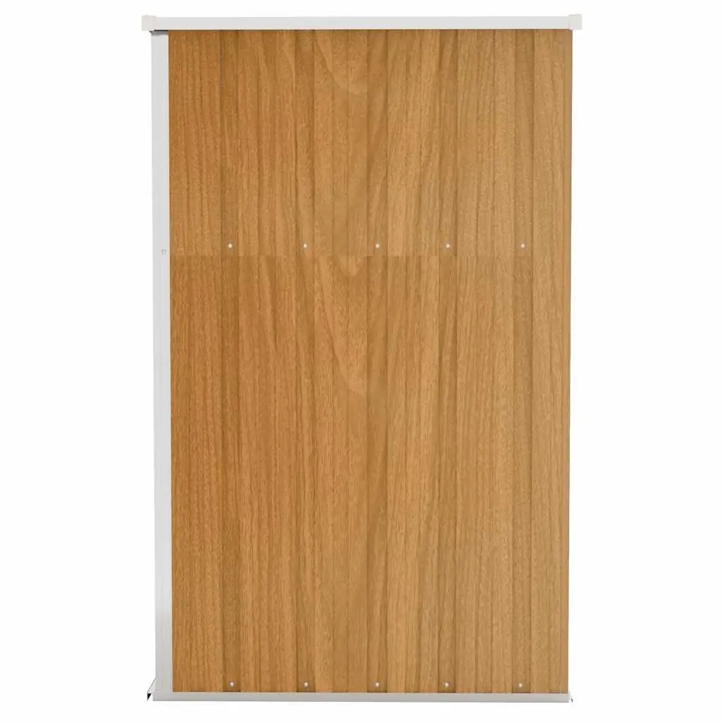 Brown Galvanised Steel Wall-mounted Outdoor Garden Shed with Double Opening Doors 118W x 100D x 178H cm