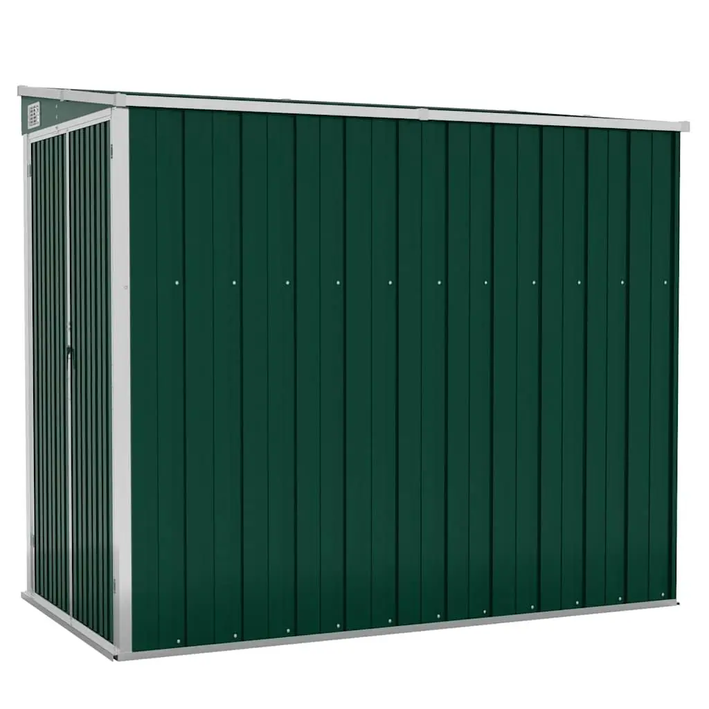 Wall-mounted Garden Shed Outdoor Storage Green Steel 118 x 194 x 178 cm