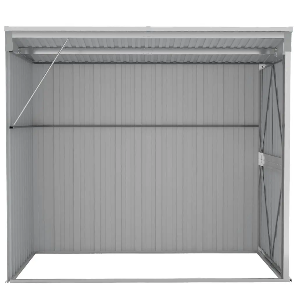 Wall-Mounted Garden Shed Outdoor Storage Grey Steel Tool Equipment House Locker 118 x 194 x 178 cm