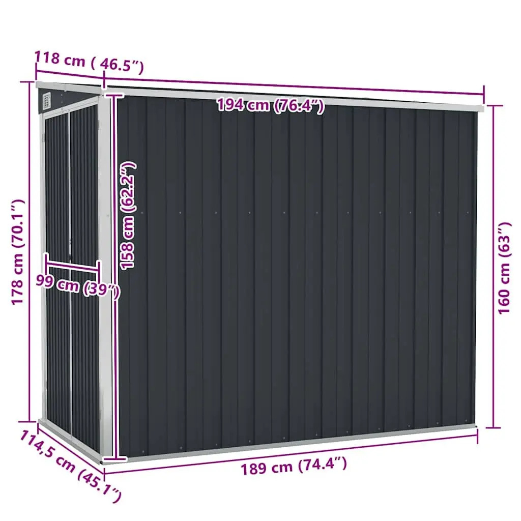 Wall-Mounted Garden Shed in Anthracite