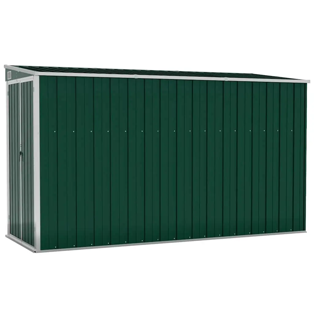 Wall-mounted Garden Shed Green 118x288x178 cm Outdoor Storage Galvanised Steel