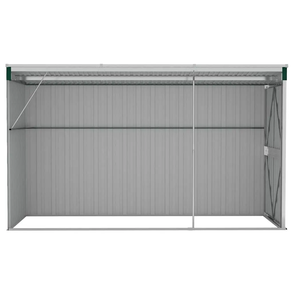 Wall-mounted Garden Shed Green 118x288x178 cm Outdoor Storage Galvanised Steel